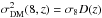 \hbox{$\sigma_{\rm DM}^2(8,z)=\sigma_8D(z)$}