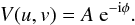 \begin{eqnarray} \label{eq:visibility_complex} V(u,v)= A ~{\rm e}^{-{\rm i} \phi}. \end{eqnarray}