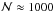 \hbox{$\mathcal{N} \approx 1000$}
