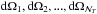 \hbox{$\mathrm{d}\Omega_1,\mathrm{d}\Omega_2,...,\mathrm{d}\Omega_{\mathcal{N}_T}$}
