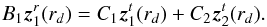 \appendix \setcounter{section}{2} \begin{equation} B_1 \vec{z}_1^r(r_d)=C_1\vec{z}_1^t(r_d)+C_2\vec{z}_2^t(r_d) . \label{continuity r_d} \end{equation}