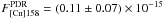 \hbox{$F_{\rm[C{\textsc {ii}}]158}^{\mathrm{PDR}} = (0.11\pm0.07)\times 10^{-15}$}