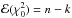\hbox{${\cal E}(\chi^{2}_{0}) = n - k$}