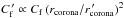 \hbox{${C^{\,\prime}_{\rm f} \propto C_{\rm f}\, (r_{\rm{corona}}/r^{\,\prime}_{\rm{corona}})^2}$}
