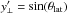 \hbox{$y_{\perp}' = \sin (\theta_{\rm lat})$}
