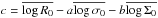 \hbox{$c=\overline{\log R_0}-a\overline{\log \sigma_0}-b\overline{\log \Sigma_0}$}
