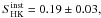 \hbox{$\shk=0.19 \pm 0.03,$}