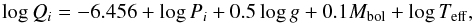 \begin{equation} \label{eqQ} \log Q_i = -6.456 + \log P_i + 0.5\log g + 0.1M_{\mathrm{bol}} + \log T_{\mathrm{eff}}, \end{equation}