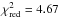 \hbox{$\chi^2_\mathrm{red} = 4.67$}
