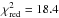 \hbox{$\chi^2_\mathrm{red} = 18.4$}