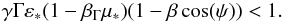 \begin{eqnarray} \gamma \Gamma \varepsilon_* (1-\beta_{\Gamma} \mu_*)(1-\beta \cos (\psi))<1. \label{Thomsoncrit} \end{eqnarray}