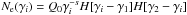 \hbox{$N_{\rm e}(\gamma_i)=Q_0 \gamma_i^{-s}H[\gamma_i - \gamma_1] H[\gamma_2-\gamma_i]$}