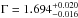 \hbox{$\Gamma=1.694^{+0.020}_{-0.016}$}