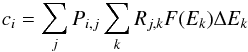 \appendix \setcounter{section}{1} \begin{eqnarray} \label{eq:rmf} c_i = \sum_j P_{i,j} \sum_k R_{j,k} F(E_k) \Delta E_k \end{eqnarray}