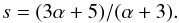 \appendix \setcounter{section}{1} \begin{equation} s = (3 \alpha + 5) / (\alpha + 3). \label{E:spectral-index} \end{equation}