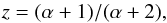 \appendix \setcounter{section}{1} \begin{equation} z = (\alpha + 1) / (\alpha + 2), \label{E:zeta-exponent} \end{equation}