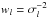 \hbox{$w_{l}=\sigma_{l}^{-2}$}