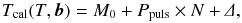 \appendix \setcounter{section}{1} \begin{equation} \small T_{\rm cal}(T,{\vec b})= M_{0} + P_{\rm puls}\times N + \mathnormal{\Delta}, \label{eq:liteEphLinA} \end{equation}