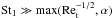 \hbox{$ {\rm St}_1 \gg \max( {\rm Re}_{\rm t}^{-1/2}, \alpha)$}