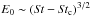 \hbox{$E_0\sim (\St-\St_{\rm c})^{3/2}$}