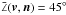 \hbox{$\bar\angle(\vec{v},\vec{n})=45^\circ$}