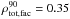 \hbox{$\rho_{\rm tot, fac}^{90}=0.35$}