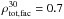 \hbox{$\rho_{\rm tot, fac}^{30}=0.7$}