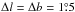 \hbox{$\Delta{l}=\Delta{b} =1\fdg5$}