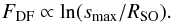 \begin{equation} \label{eq:smax} F_\mathrm{DF} \propto \ln({s_\mathrm{max}}/R_\mathrm{SO}). \end{equation}