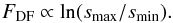 \begin{equation} F_\mathrm{DF} \propto \ln(s_\mathrm{max}/s_\mathrm{min}) . \end{equation}
