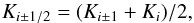 \appendix \setcounter{section}{1} \begin{equation} K_{i\pm 1/2}= (K_{i\pm 1}+K_{i})/2, \end{equation}