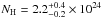 \hbox{$N_{\rm H} = 2.2 ^{+ 0.4}_{- 0.2} \times 10 ^{24}$}