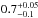 \hbox{$0.7^{+0.05}_{-0.1}$}