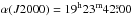 \hbox{$\alpha(J2000) = \rm 19^h 23^m 42\fs 00$}