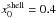\hbox{$x_0^{\rm shell} = 0.4$}
