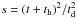 \hbox{$s = (t+t_{\rm h})^2/t_{\rm d}^2$}