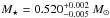 \hbox{$M_{\star}= 0.520 ^{+0.002}_{-0.005} \ M_{\sun}$}