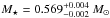 \hbox{$M_{\star}= 0.569^{+0.004}_{-0.002}\ M_{\sun}$}