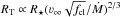 \hbox{$R_{\rm T} \propto R_\star (\varv_\infty \sqrt{f_{\rm cl}}/ \dot M)^{2/3}$}