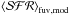 \hbox{$\left<{\cal{SFR}}\right>_{\mathrm{fuv},\mathrm{mod}}$}