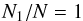 \begin{equation} \label{e_Wada} N_1/N=1 \end{equation}