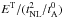 \hbox{$ E^{\rm T}/(t_{\rm NL}^2/t_{\rm A}^0)$}