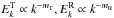 \hbox{$E^{\rm T}_k \propto k^{-m_{\rm T}}, E^{\rm R}_k \propto k^{-m_{\rm R}}$}