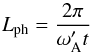 \begin{equation} L_\textrm{ph} = \frac{2 \pi}{\omega_\textrm{A}' t} \label{phasemixing} \end{equation}