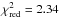 \hbox{$\chi^{2}_{\textrm{red}}=2.34$}
