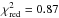 \hbox{$\chi^{2}_\textrm{red}=0.87$}