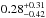 \hbox{$0.28^{+0.31}_{-0.42}$}