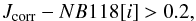 \begin{equation} J_\mathrm{corr} - NB118[{i}] > 0.2 \label{eq:col_crit} , \end{equation}