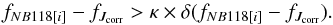 \begin{equation} f_{NB118[{i}]} - f_{J_{\mathrm{corr}}} > \kappa \times \delta(f_{NB118[{i}]} - f_{J_{\mathrm{corr}}}) \label{eq:colsig} . \end{equation}