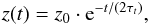 \appendix \setcounter{section}{2} \begin{equation} z(t)=z_0\cdot {\rm e}^{-t/(2\tau_{\it t})}, \end{equation}